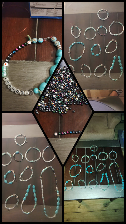 Handmade crystal and silver bead bracelets